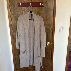 Athleta Alpine Taupe Open Front Cardigan